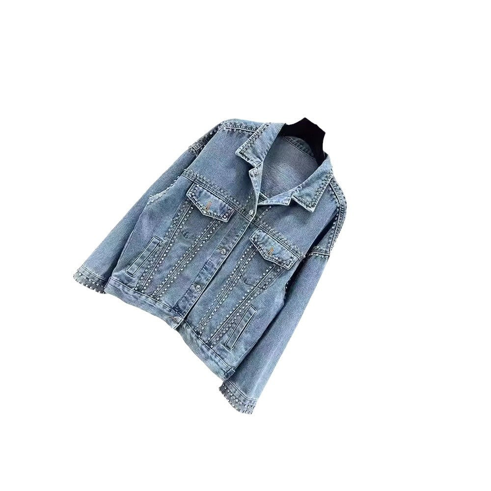 Damen Jeansjacke mit Nieten Eveloria