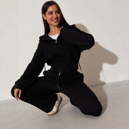Damen Kapuzenoberteil und Sweatpants-Set Hochwerder Bund