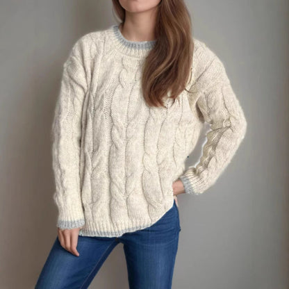 Damen Grobstrickpullover Lässig Struktur Look