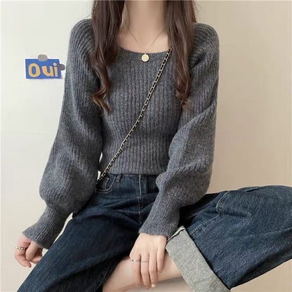 Damen Strickpullover Weit Ärmel Eveloria - Eveloria