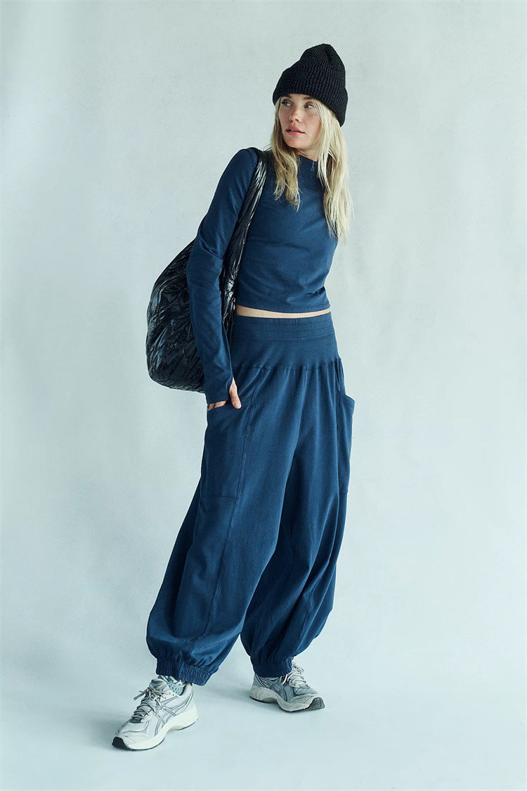 Damen Set Langärmliges Oberteil und weite Hose Eveloria