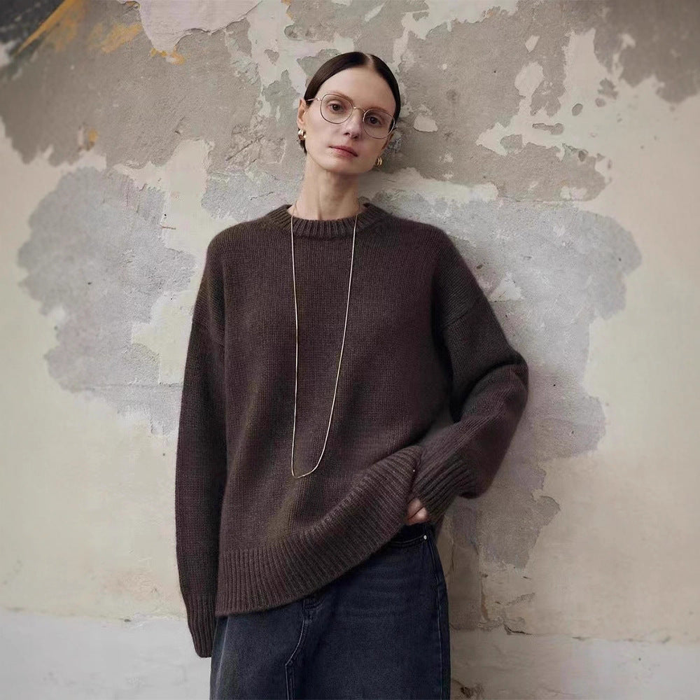 Damen Strickpullover Langärmlig Höher Kragen Eveloria - Eveloria