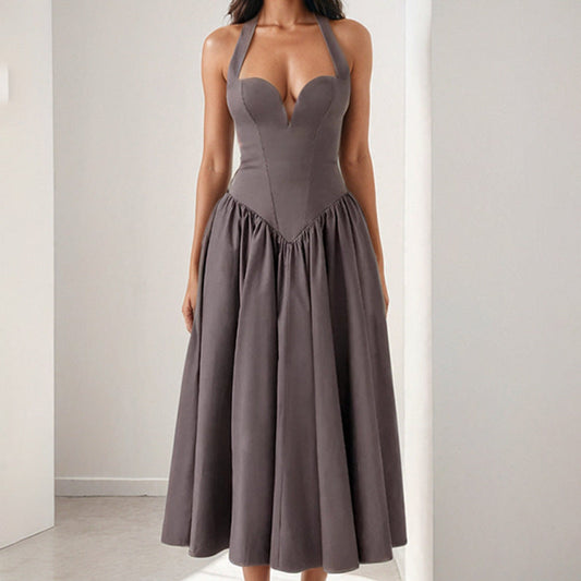 Damen Abendkleid V-Ausschnitt Volumöser Rock Eveloria - Eveloria