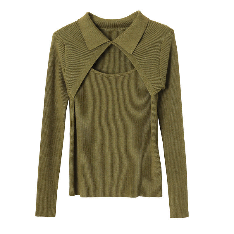 Damen Langarmshirt Raffinierter Ausschnitt Eveloria