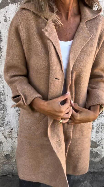 Damen Wolljacke Oversize Lang Eveloria
