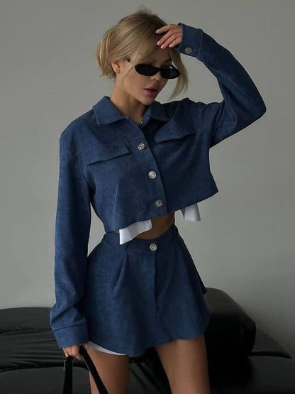 Damen Kurzjacke schwingender Rock Eveloria