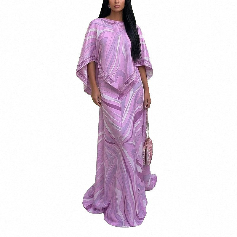 Eveloria Damen Maxikleid Übergröße Fließender Schnitt Asymmetrisch