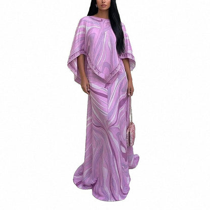 Eveloria Damen Maxikleid Übergröße Fließender Schnitt Asymmetrisch