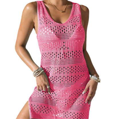 Damen Häkel-Strandsarong Lochmuster Beige