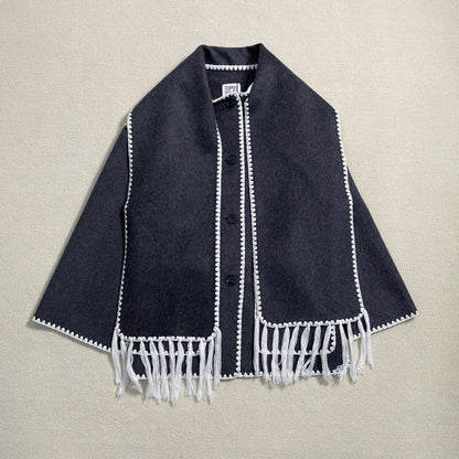 Damen Poncho aus Wolle Elegant Vielseitig Eveloria