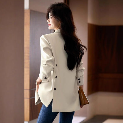Damen Blazer Strukturiert Dekorative Knöpfe Eveloria