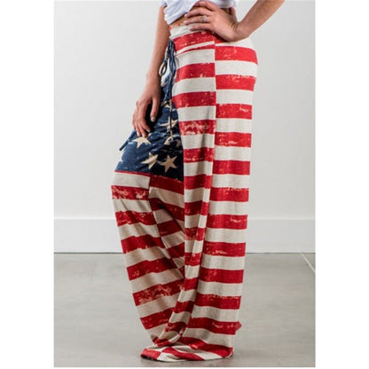 Damen Freizeithose Flaggenmotiv Lässiger Schnitt Eveloria