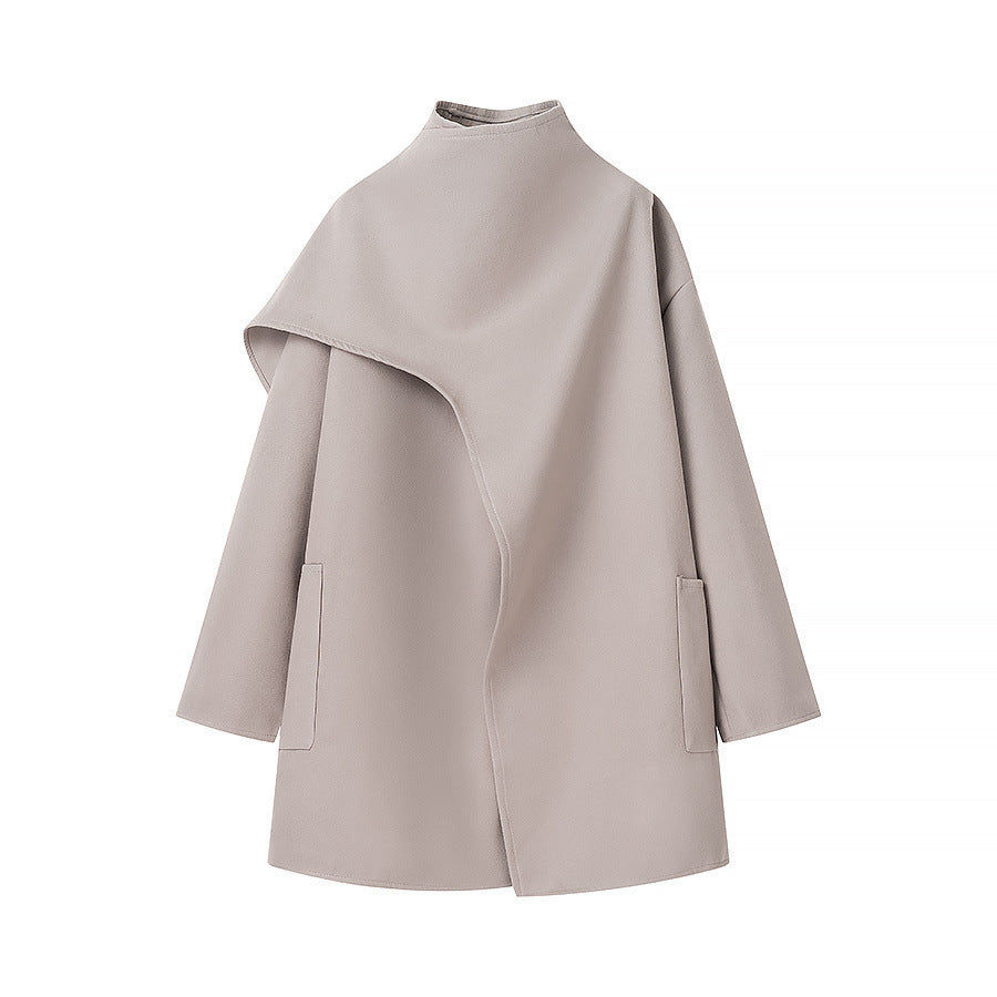 Damen Überjacke Asymmetrisch Mit Taschen Eveloria