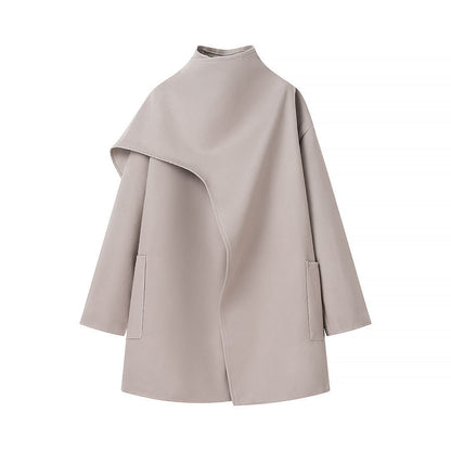 Damen Überjacke Asymmetrisch Mit Taschen Eveloria