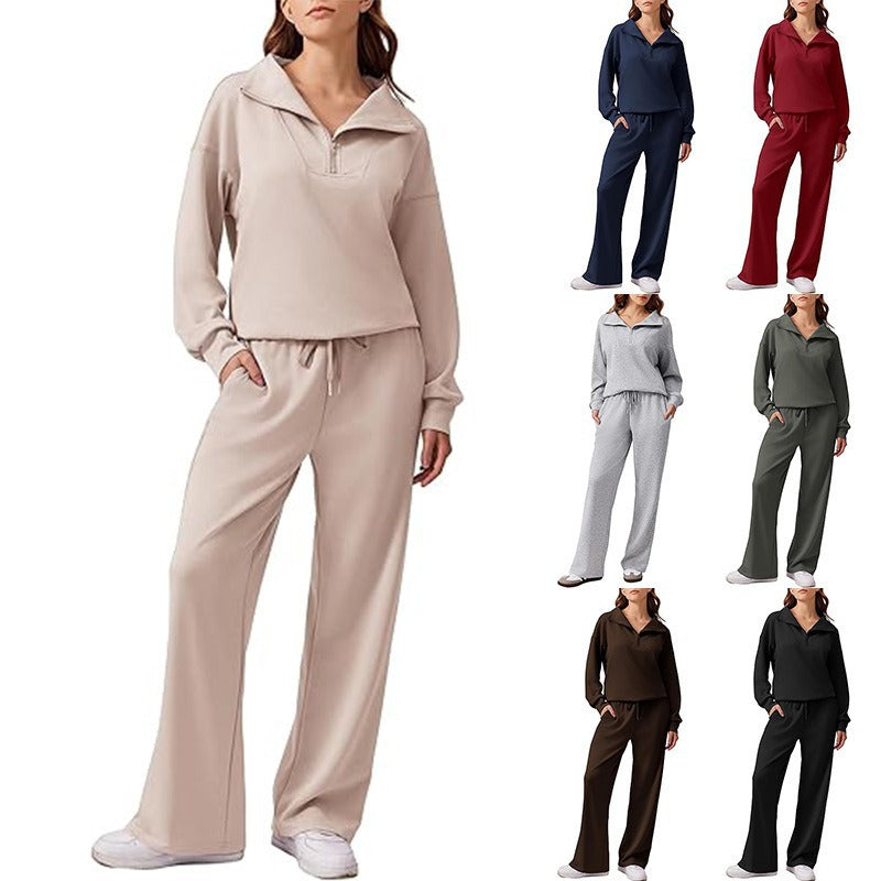 Damen Sweatpants-Set aus Fleece Beige - Eveloria