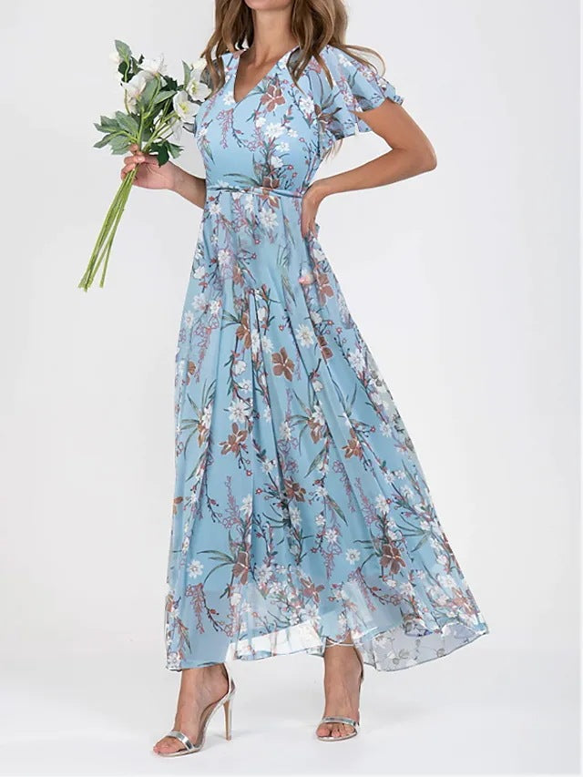 Damen Maxikleid Elegant Figurbetont Schwarz - Eveloria