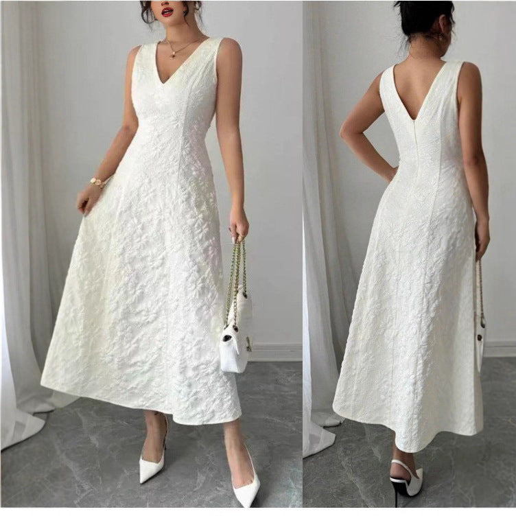 Damen Maxikleid Spitze V-Ausschnitt Spaghettiträger
