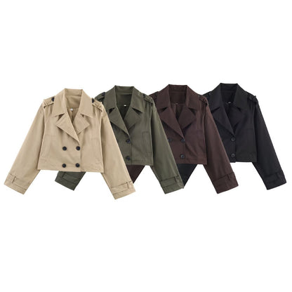 Damen Trenchcoatjacke Eveloria Kurz Modisch