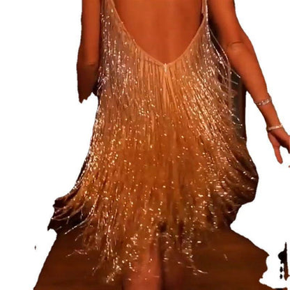 Damen Cocktailkleid mit Pailletten V-Ausschnitt Eveloria