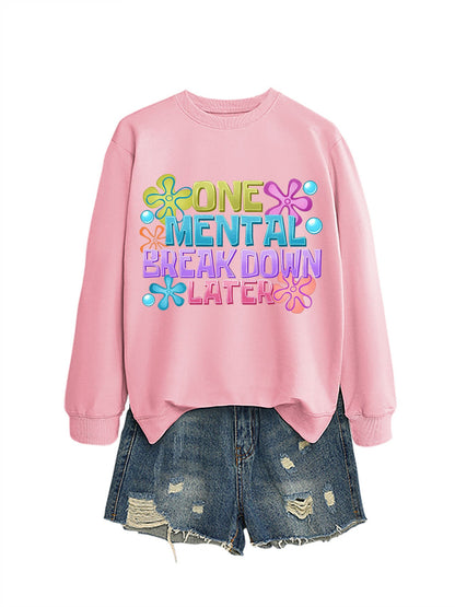 Damen Sweatshirt Kreativer Aufdruck Eveloria Grau