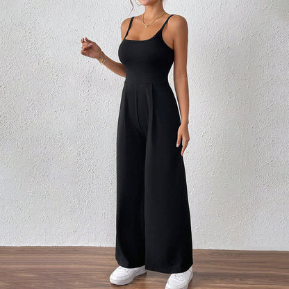 Damen Jumpsuit Schmale Träger Eleganter Schnitt Eveloria