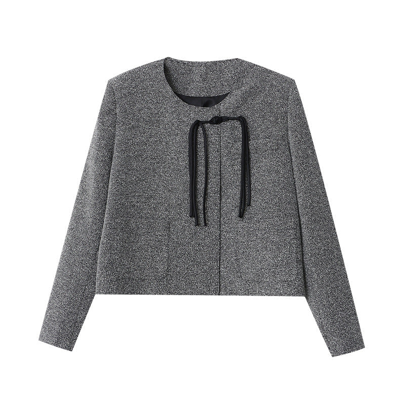Damen Kurzjacke Dekorativer Kordelzug Eveloria