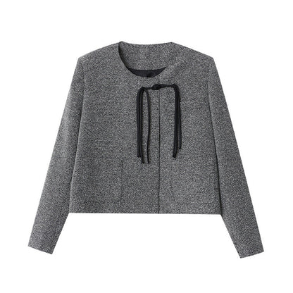 Damen Kurzjacke Dekorativer Kordelzug Eveloria