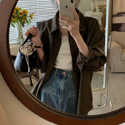 Damen Oversized Jacke mit Taschen Eveloria