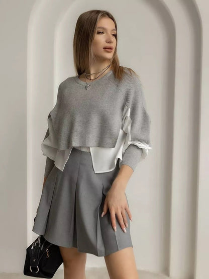 Damen Cropped Pullover Innovativ Eveloria