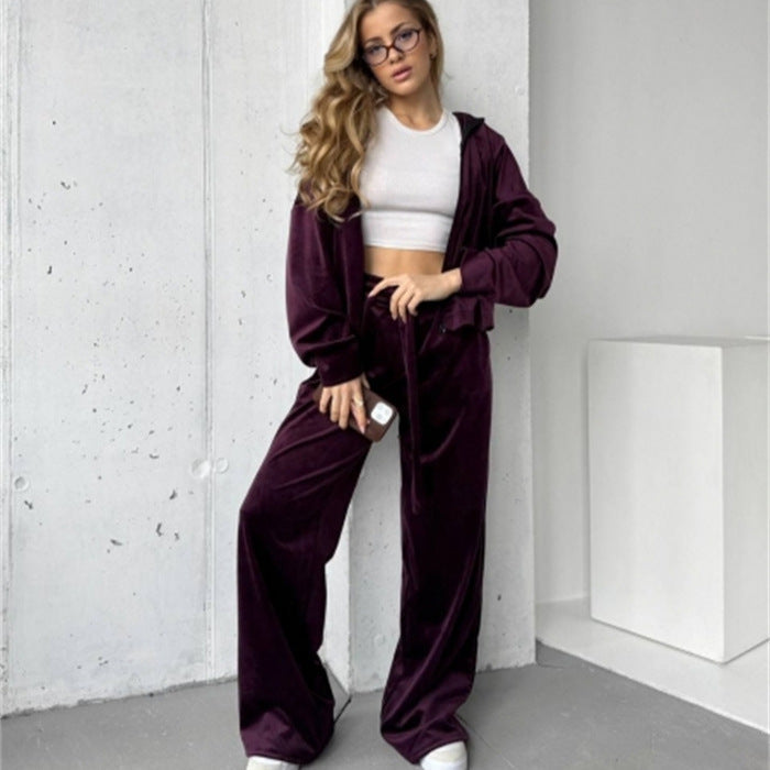 Damen Lounge-Set mit lockerer Jacke und weiten Hosen Eveloria