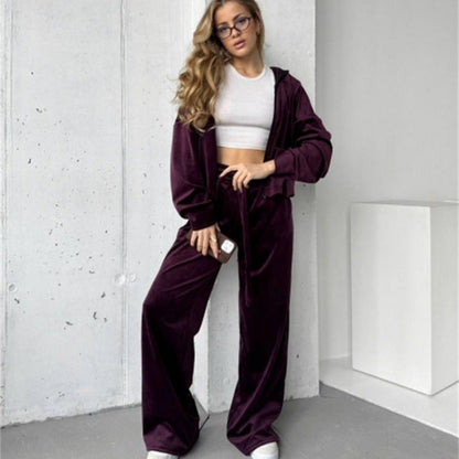 Damen Lounge-Set mit lockerer Jacke und weiten Hosen Eveloria
