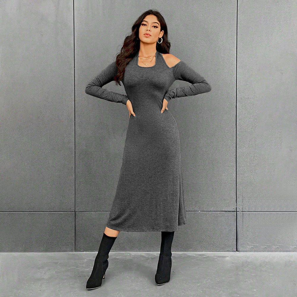 Damen Maxikleid Elegantes Cut-Out-Design