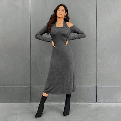 Damen Maxikleid Elegantes Cut-Out-Design