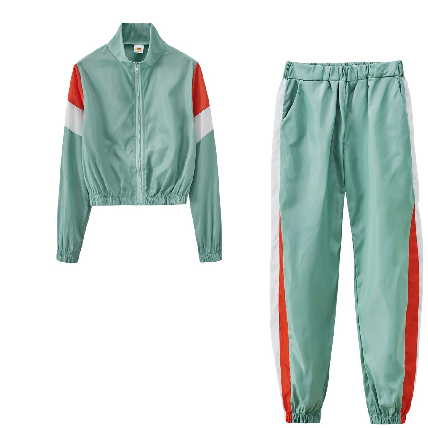 Damen Sport-Trackset Elastisch Mit Stehkragen Eveloria