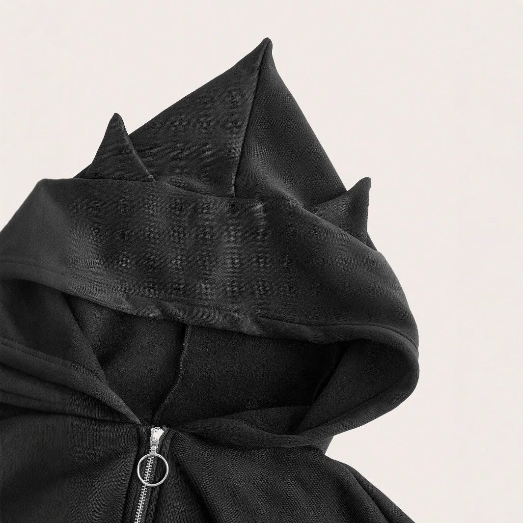 Damen Hoodie Cropped Mit Reißverschluss Voluminöse Ärmel