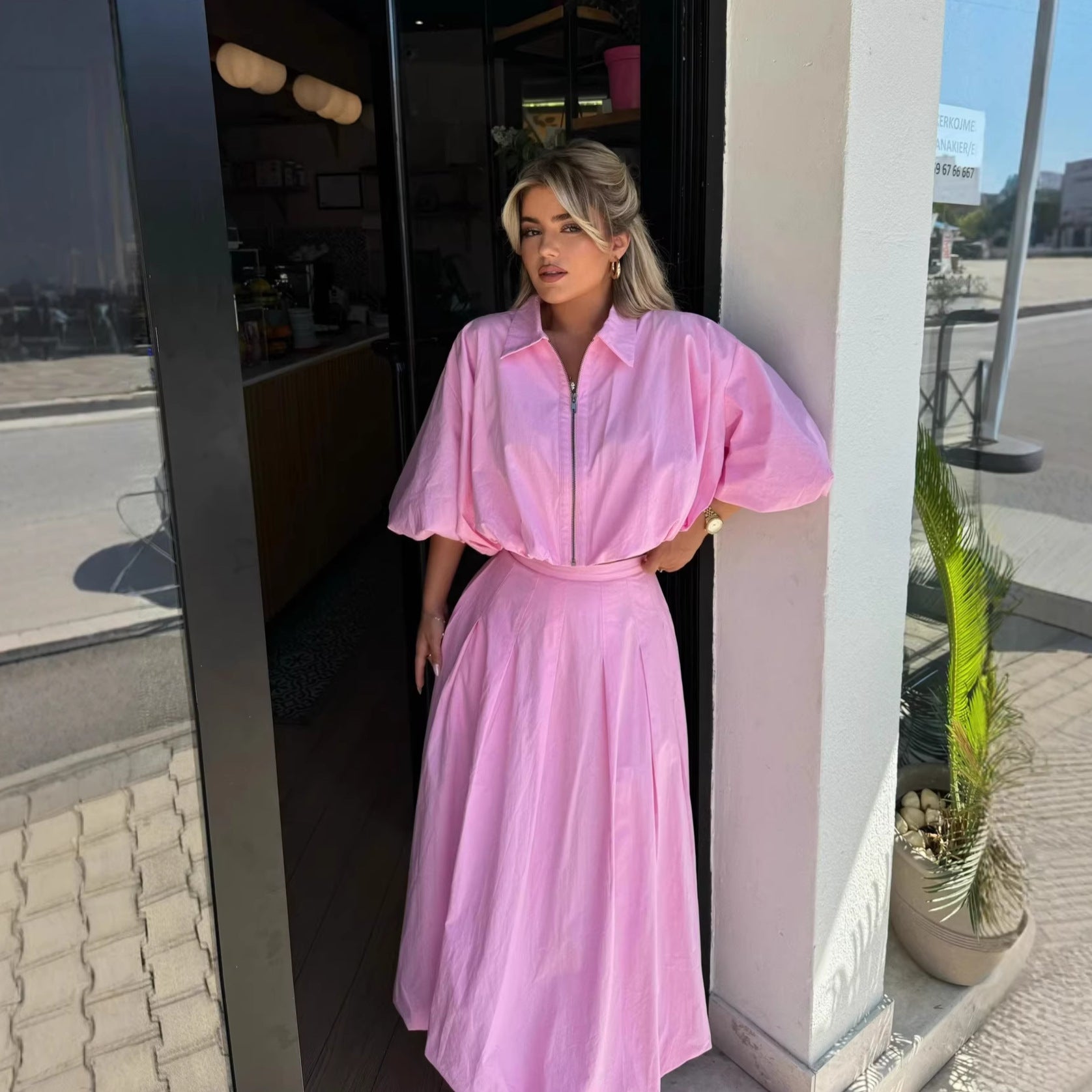 Damen Maxikleid Hochgeschlossen Weit - Eveloria