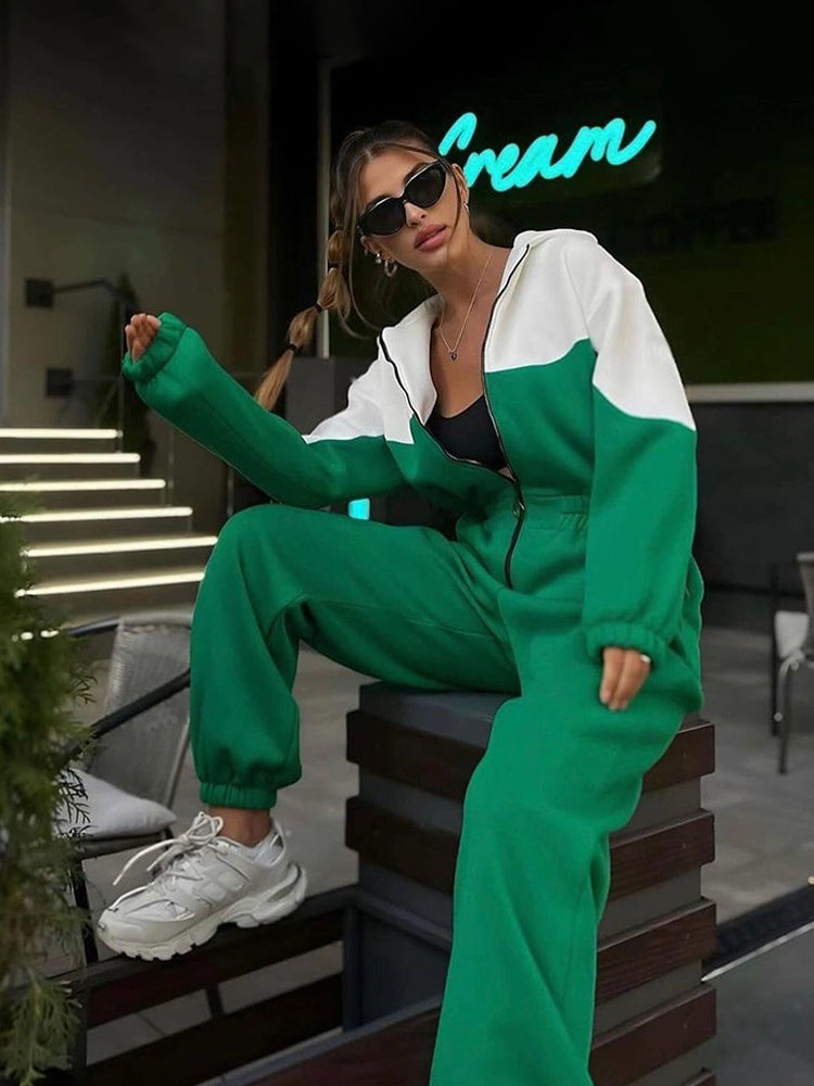 Damen Sport Jogginganzug Farbige Einsätze Eveloria