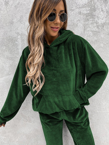 Damen Fleece-Hoodie Kuschelig Lässig Grau Eveloria