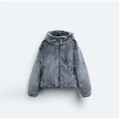 Damen Kunstpelzjacke Flauschig Eveloria
