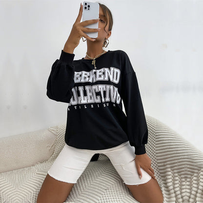Damen Oversized Sweatshirt mit Schriftzug