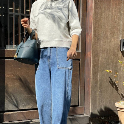 Damen Sweatshirt 3/4-Ärmel Leicht Eveloria