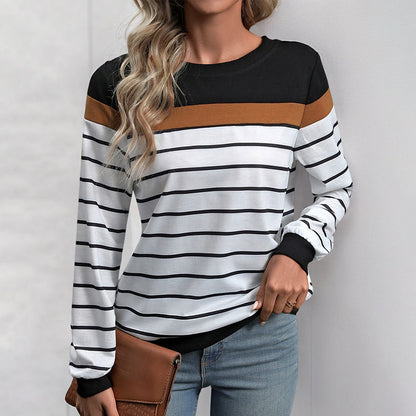 Damen Streifenpullover Farbblockdesign Eveloria - Eveloria