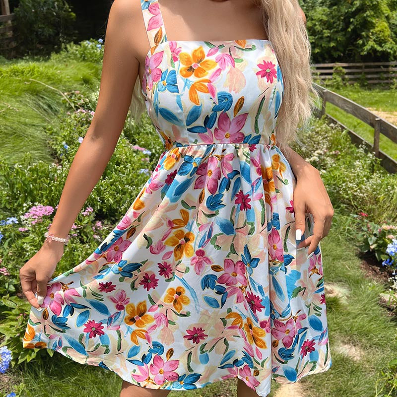 Damen Sommerkleid Floralmuster feminin Eveloria