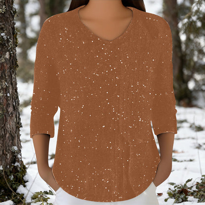 Damen Langarmshirt V-Ausschnitt Eveloria