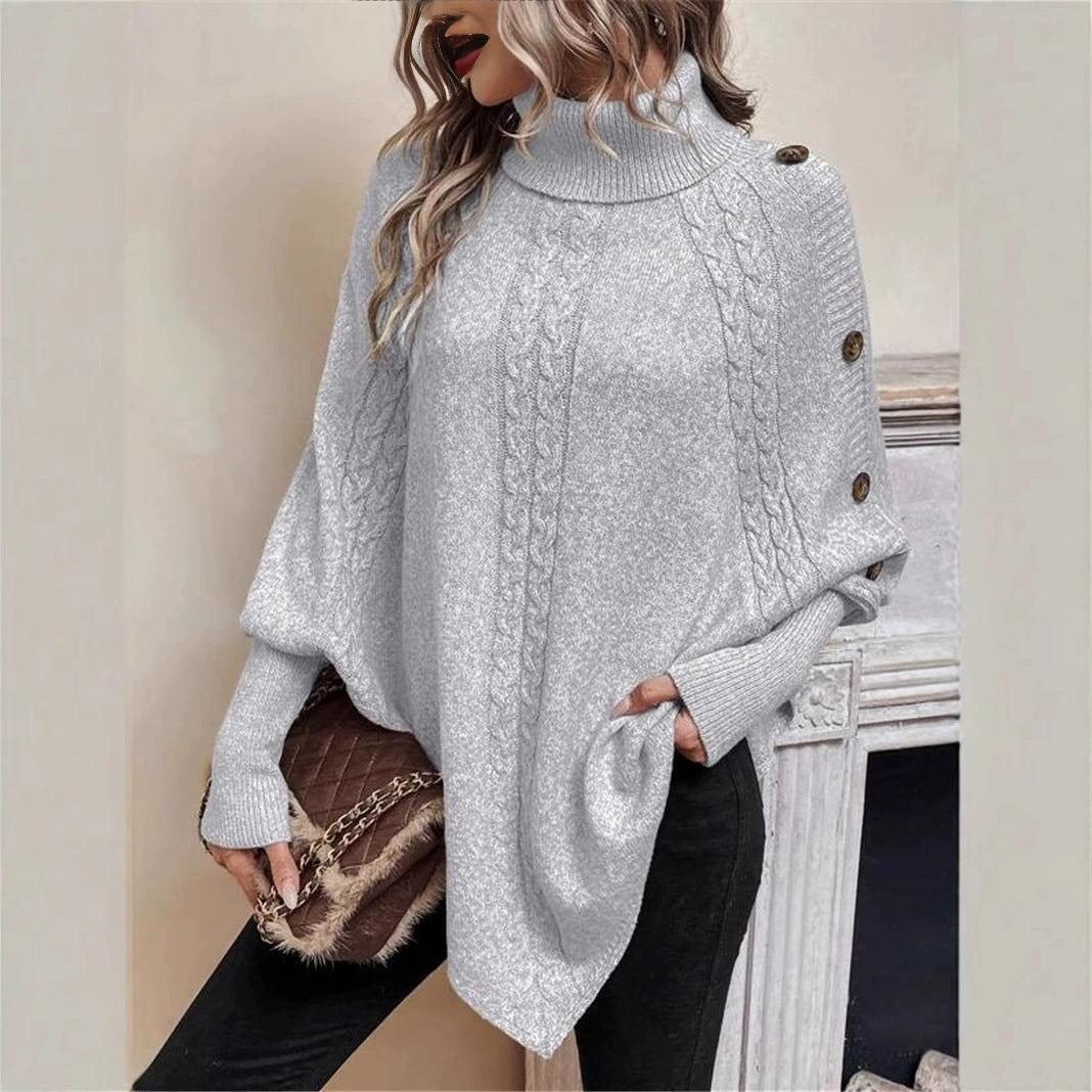 Damen Strickpullover Rollkragen Kuschelfaser Beige