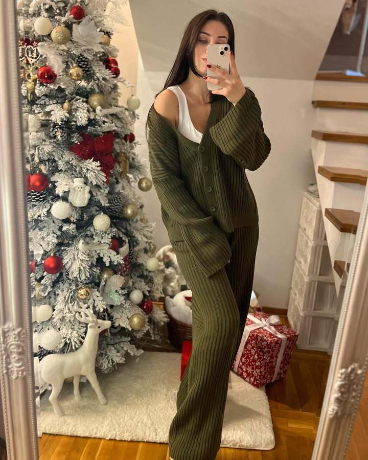 Damen Strickpullover Weite Ärmel Eveloria