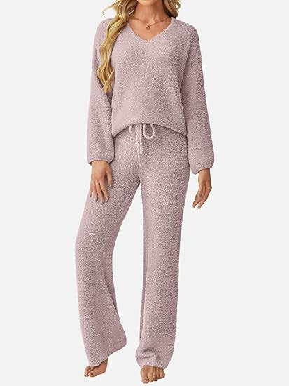 Damen Lounge-Set Weiches Strukturmaterial Beige