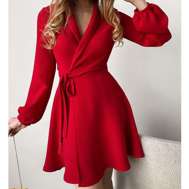 Damen Wickelkleid Animal-Print Gürtel