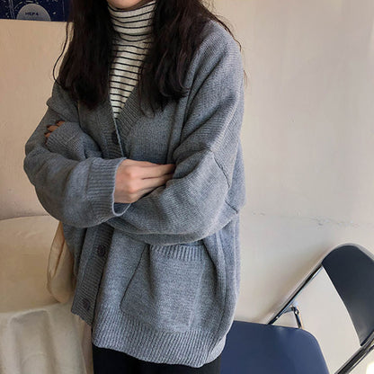 Damen Cardigan Lässiger Schnitt Überschnittene Schultern Beige