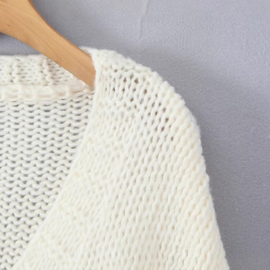 Damen Strickjacke Erdbeer-Motiv Eveloria